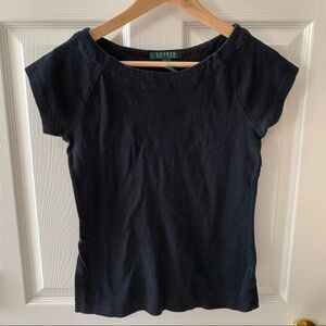 EUC Lauren Ralph Lauren Cotton Cap-sleeve Top